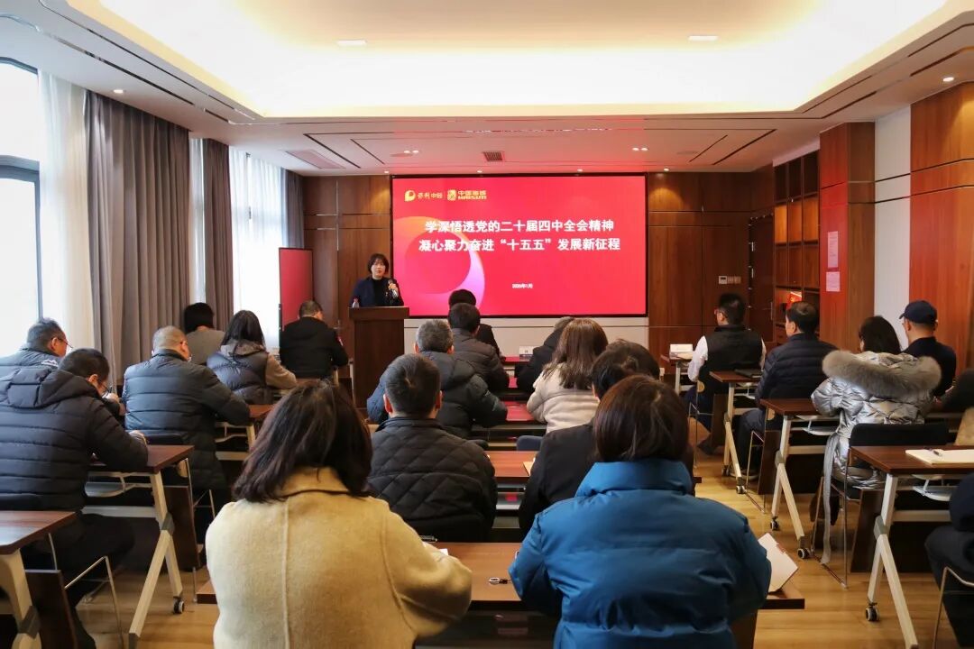 中國(guó)海誠(chéng)黨委委員、財(cái)務(wù)總監(jiān)、董事會(huì)秘書(shū)林琳到公司宣講黨的二十屆四中全會(huì)精神